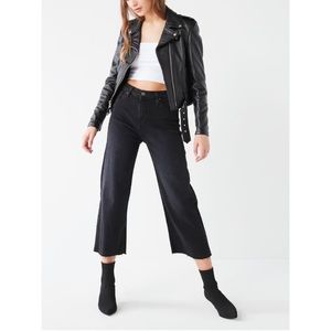 UO BDG cropped denim culotte washed black